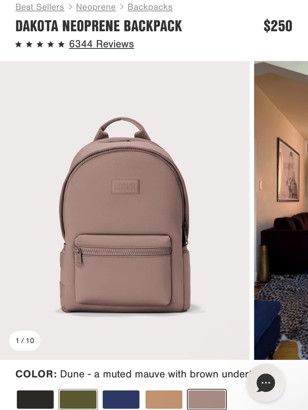 Dagne Dover Dakota Neoprene Backpack — Dune Mauve